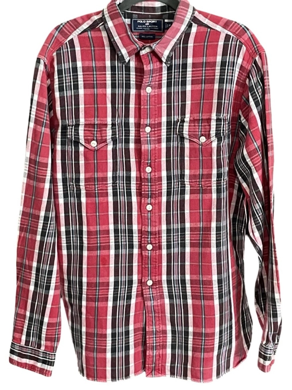 Polo Sport Ralph Lauren Plaid Shirt Cotton Madras Men's XL